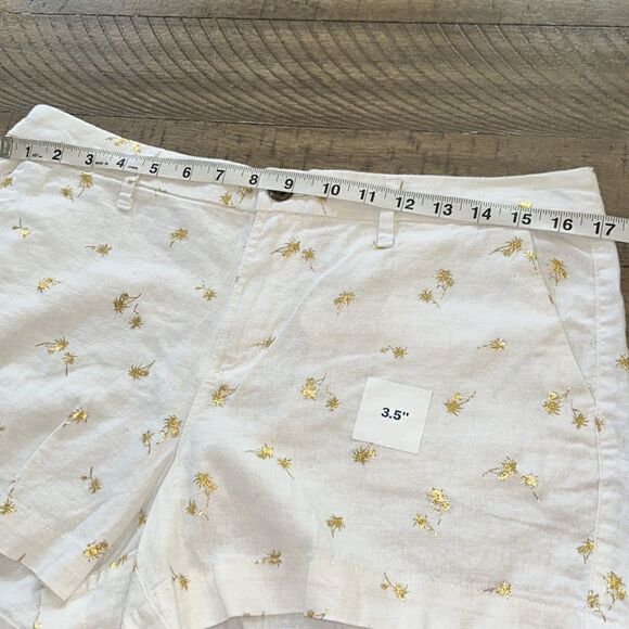 Chic & Polished 🏝️Gold Embossed Palm Tree 🌴 Cotton Shorts 🩳 🌴 2 Pockets - Picture 13 of 17